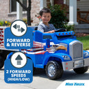 Kid Trax 12V Blue Eagle Semi Truck Ride-On Toy with Removable Cargo Trailer