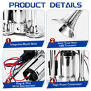 600DB High-Volume 12V Electric Dual Trumpet Air Horn in Silver
