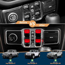 Red Window Button Cover Compatible with 2018-2025 Jeep Wrangler JL Unlimited Sahara Rubicon
