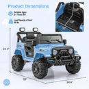 12V Remote-Controlled Kids Truck with Threaded Wheels and 3 Speed Settings