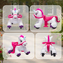 12V Electric Horse Toy with Carrot Accessory, Comb, and Animal Sounds