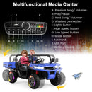 Blue 24V Electric Dump Truck for Kids - 2-Seater with Remote Control