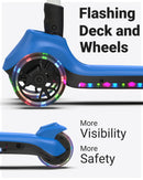 ELECOSMOS Kids Electric Scooter for Ages 5-8 with 3 Wide Light-Up Wheels