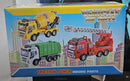 Friction-Powered Action Vehicle Playset with Garbage, Fire, and Mixer Trucks