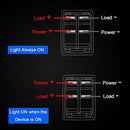 Set of 6 Blue 12V Rocker Switches 4Pin SPST 20A/12V 10A/24V ON/OFF