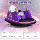 Purple 12V 360° Spinning Ride-On Bumper Car for Kids with Remote Control