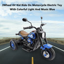 3-Wheel Electric Ride-On Motorcycle for Kids with Colorful Lights and Music - Blue B9