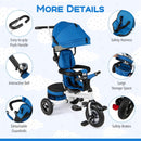 Costzon 5-in-1 Toddler Tricycle with Adjustable Push Handle and Swiveling Seat