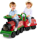 Green 6V Electric Kids Ride-On Train with Carriage for Two, 1.6 MPH