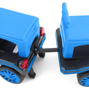 Blue 12V Electric 2-Seater Train with Carriage, Music, Lights, and Dual Speed