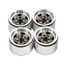 REDSPIDER 1.0" Black Beadlock Wheel and Tire Set, 57x25mm, 4 Pieces for RC Crawlers