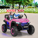 12V Dual-Seater Electric UTV Ride-On for Kids with Suspension, Lights, and Music