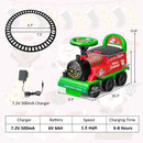 6V Electric Children's Ride-On Train with 16 Curved Tracks and 6 Sturdy Wheels in Green