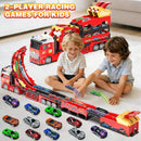 Versatile Toy Truck Set with 45'' Foldable Race Track for Children Aged 4-8