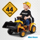 Kid Trax 6V CAT Frontloader Ride-On for Toddlers, 18-36 Months, Weight Capacity 44 lbs, Includes Hard Hat
