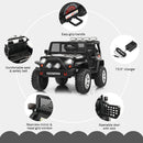 12V Black Electric Ride-On Truck for Kids with Remote Control, Lights, and Music
