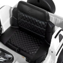 White 12V Electric Ride-On Car for Kids with 3 Speeds, Music, LED Lights, MP3, and Remote Control
