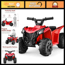 6V Children's Electric ATV Quad Ride-On Toy with Treaded Tires and Push-Button, Red