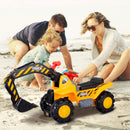 Costzon Kids Ride-On Excavator Digger Bulldozer with Safety Helmet, 3-in-1