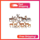 THINKBAY 14-Piece Realistic Deer Family Figurine Collection