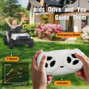 OROFULL White 12V Electric Ride-On Car with Remote Control and Music for Kids