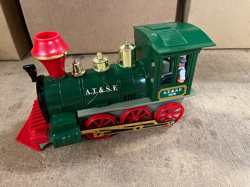 Vintage Large Electric N Scale Locomotive Train in Box Bump-N-Go AT&SF 1079