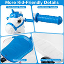 Costzon 12V Blue and White Ride-On Pony with Training Wheels