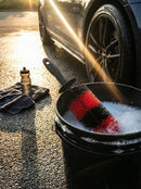 TAKAVU Long-Handled Soft Bristle Wheel & Tire Cleaner Brush (Red)
