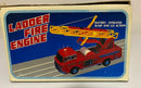 Classic Battery-Powered Bump & Go Ladder Fire Engine Toy Truck with Original Box