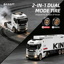 1/64 Scania RC Drift Semi Truck with Trailer, 4WD Remote Control Car for Children Aged 4 and Up