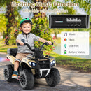 6V Children’s ATV Ride-On with Music, Spray Feature, USB Port, and Storage Box - khaki
