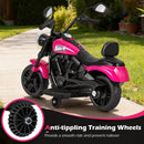 Child's Motorcycle with Headlight, Music, Training Wheels, and Foot Pedal