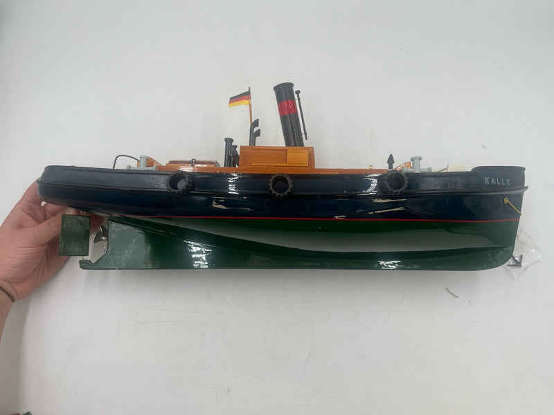 Handcrafted Wooden Boat with Green Trim Anna 2 Design