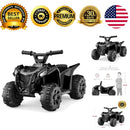Black 6V Electric Ride-On ATV for Kids with 1.8 MPH Speed