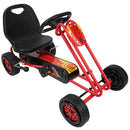 Rocket Pedal Go Kart with Ergonomic Seat Adjustment and Precision Handling, Red