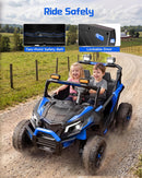 Blue 24V Remote-Controlled Ride-On Car for Children Aged 3-8