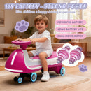 12V Electric Wiggle Car for Kids with Bluetooth Music - Pink, 5MPH Max Speed