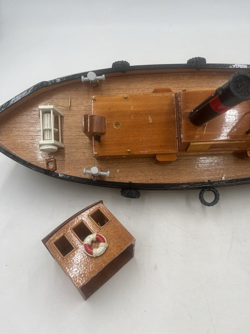Handcrafted Wooden Boat with Green Trim Anna 2 Design
