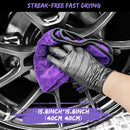 6-Piece Professional Car Wheel and Tire Cleaning Brush Set in Bright Purple