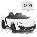 12V Electric Ride-On Car for Kids with Remote Control, Lights, MP3, and Opening Doors - White
