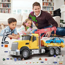 2.4GHz Kids' Remote Control Tow Truck – RC Log Truck with Race Car, 4-in-1