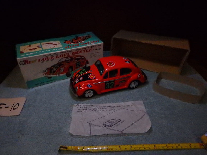 Vintage TAIYO Battery-Operated VW Beetle Toy Car from Japan with Original Box