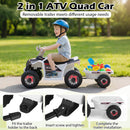 Battery-Powered Kids ATV Ride-On Car with Detachable Trailer
