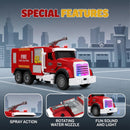 Set of 4 Friction-Driven Fire Truck and City Vehicle Toys for Children Ages 3-5 with Lights and More