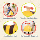 B. toys Wooden Bee Push Toy Ride-On Buggy for Toddlers, Promoting Physical Fitness