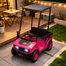 Pink 2-Seater 24V Kids Golf Cart with 2WD and Soft Start Rear Suspension