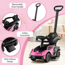 Licensed Pink Lamborghini 3-in-1 Ride-On Stroller with Sound Features