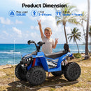 Wisairt 24V Electric 4WD Kids ATV, 2-Seater 800W Blue Ride-On Vehicle