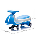 12V Electric Wiggle Car for Kids with Bluetooth Music - Blue