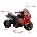 Red Electric 6V Kids' 3-Wheel Motorcycle Toy with Remote Control and LED Lights